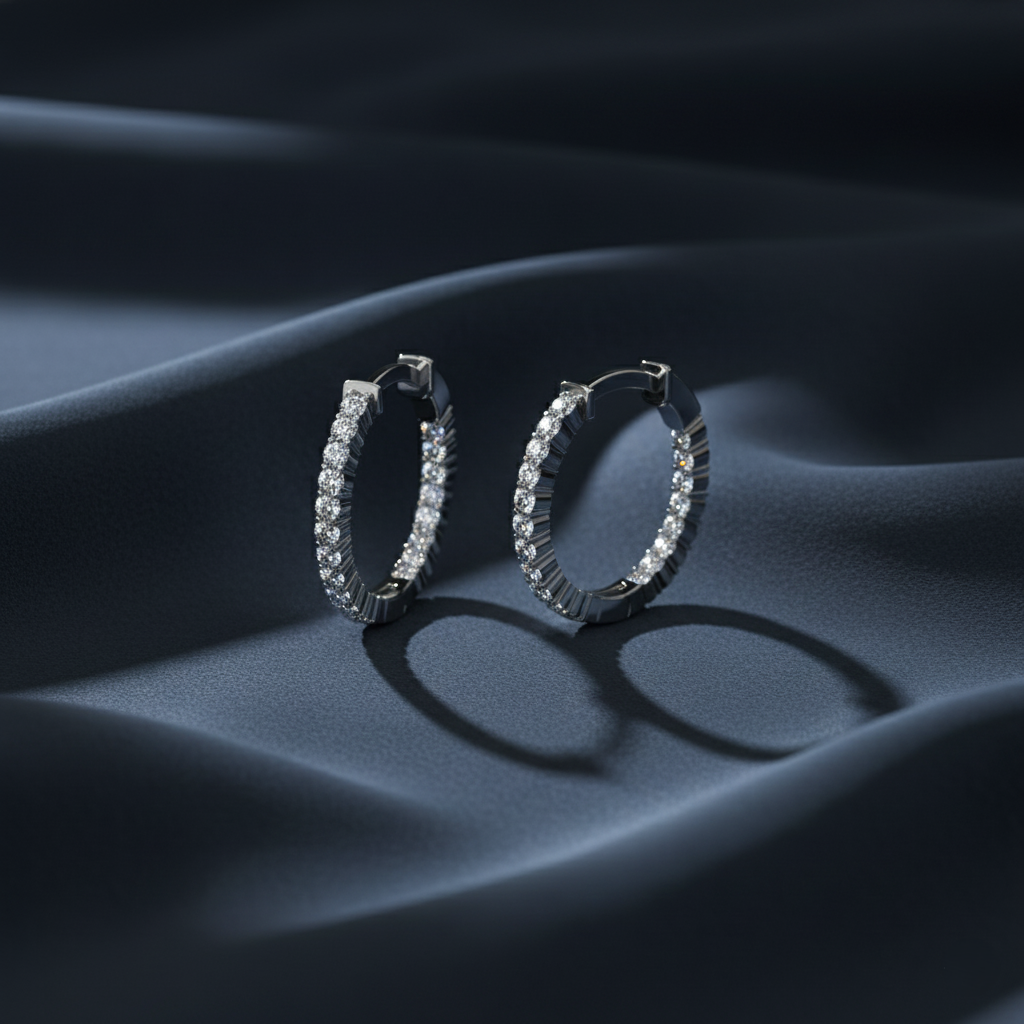Versatile Inside-Outside Diamond Hoop Earrings