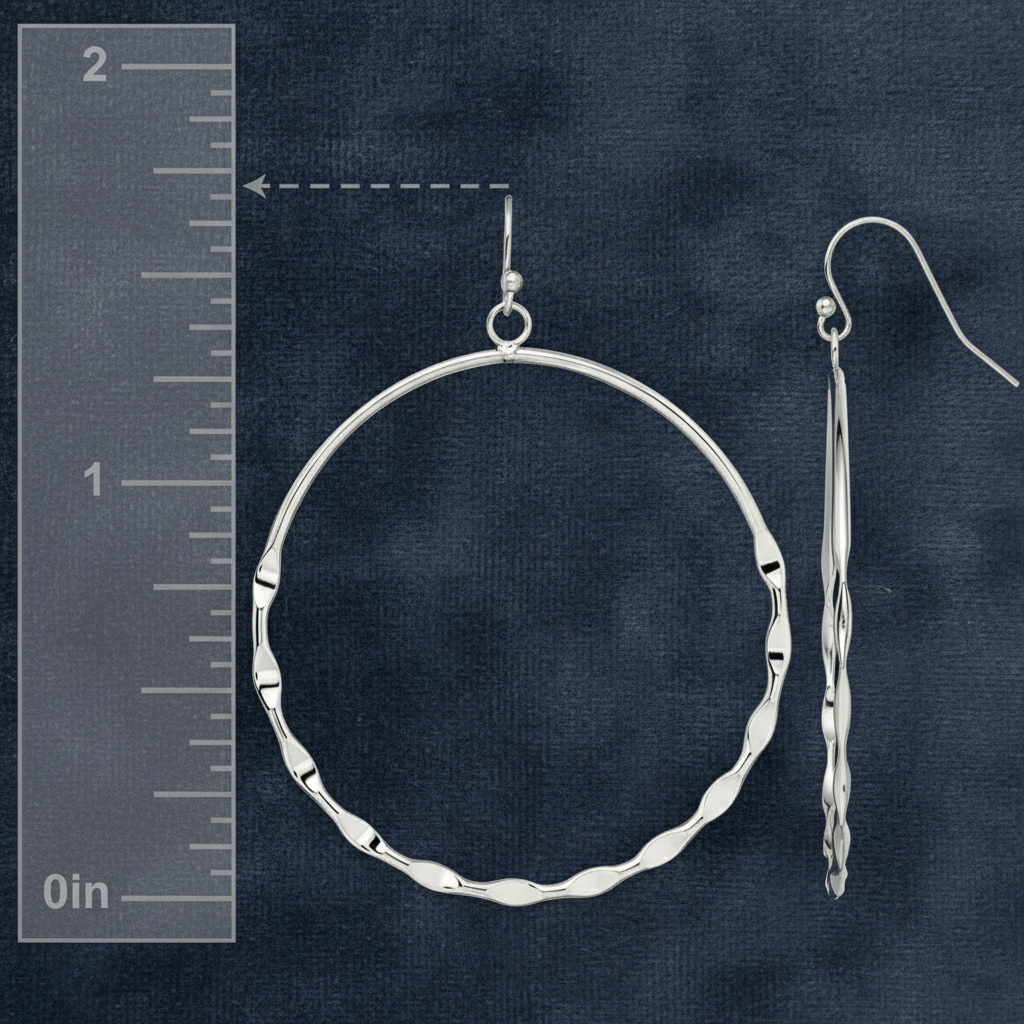 Classic Grooved Dangle Hoop Earrings