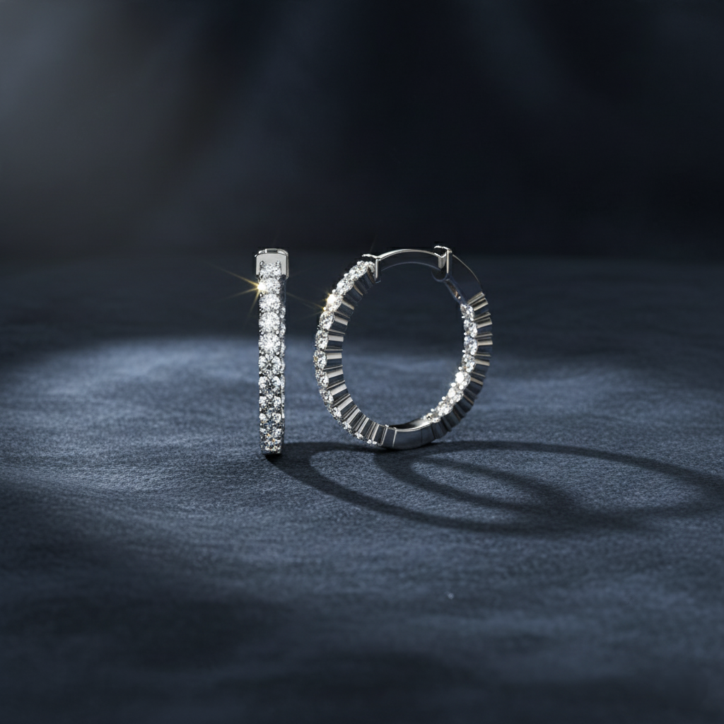 Versatile Inside-Outside Diamond Hoop Earrings