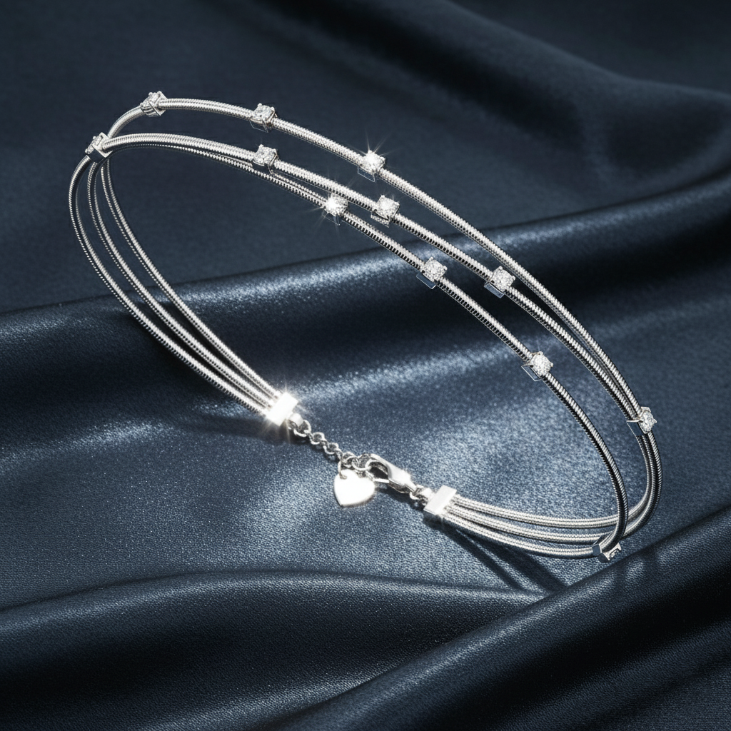 Elegant Everyday Bangle Bracelet with Lab Diamonds