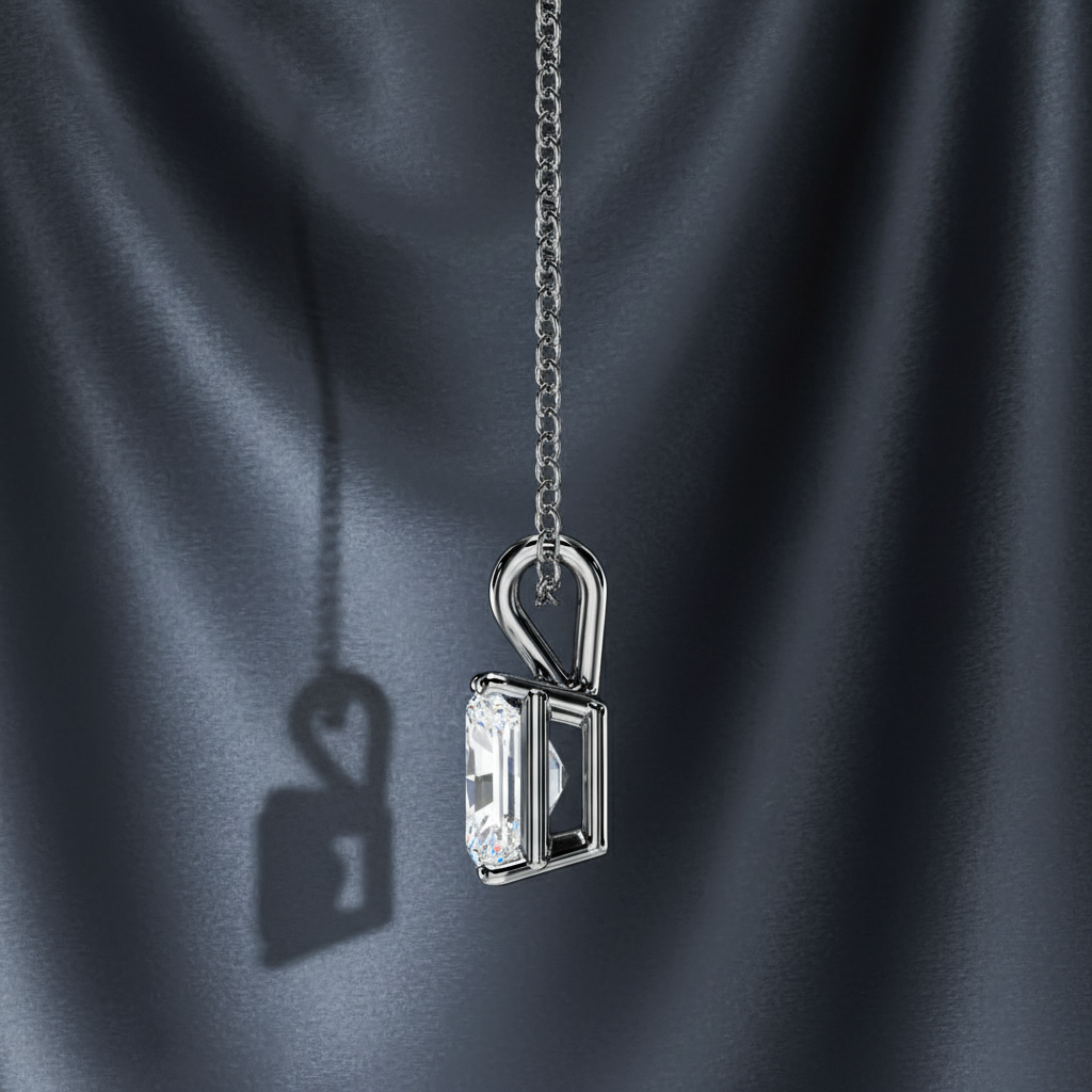 Luminous White Gold Modern Diamond Necklace