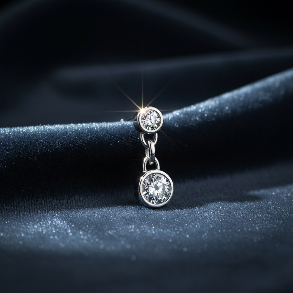 Captivating Bezel Set Diamond Drop Earrings