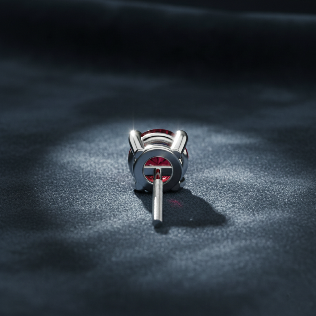 Romantic Ruby Gemstone Single Stud Earring