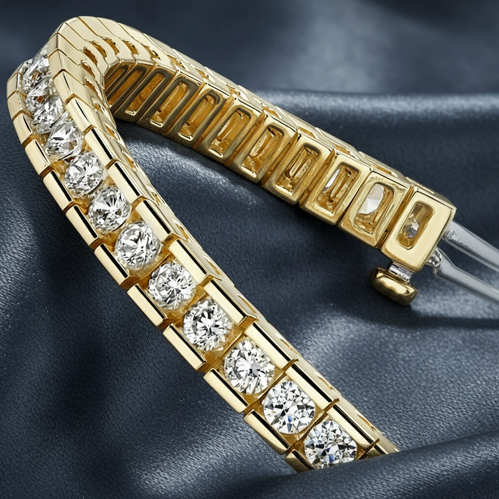 Exquisite Channel Set Diamond Tennis Bracelet