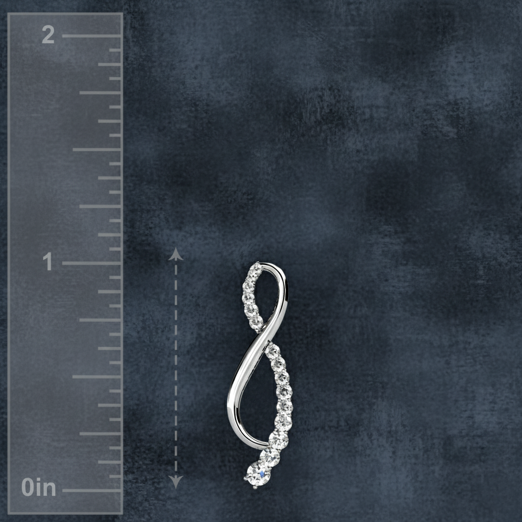 Swirl Diamond Journey Pendant Necklace