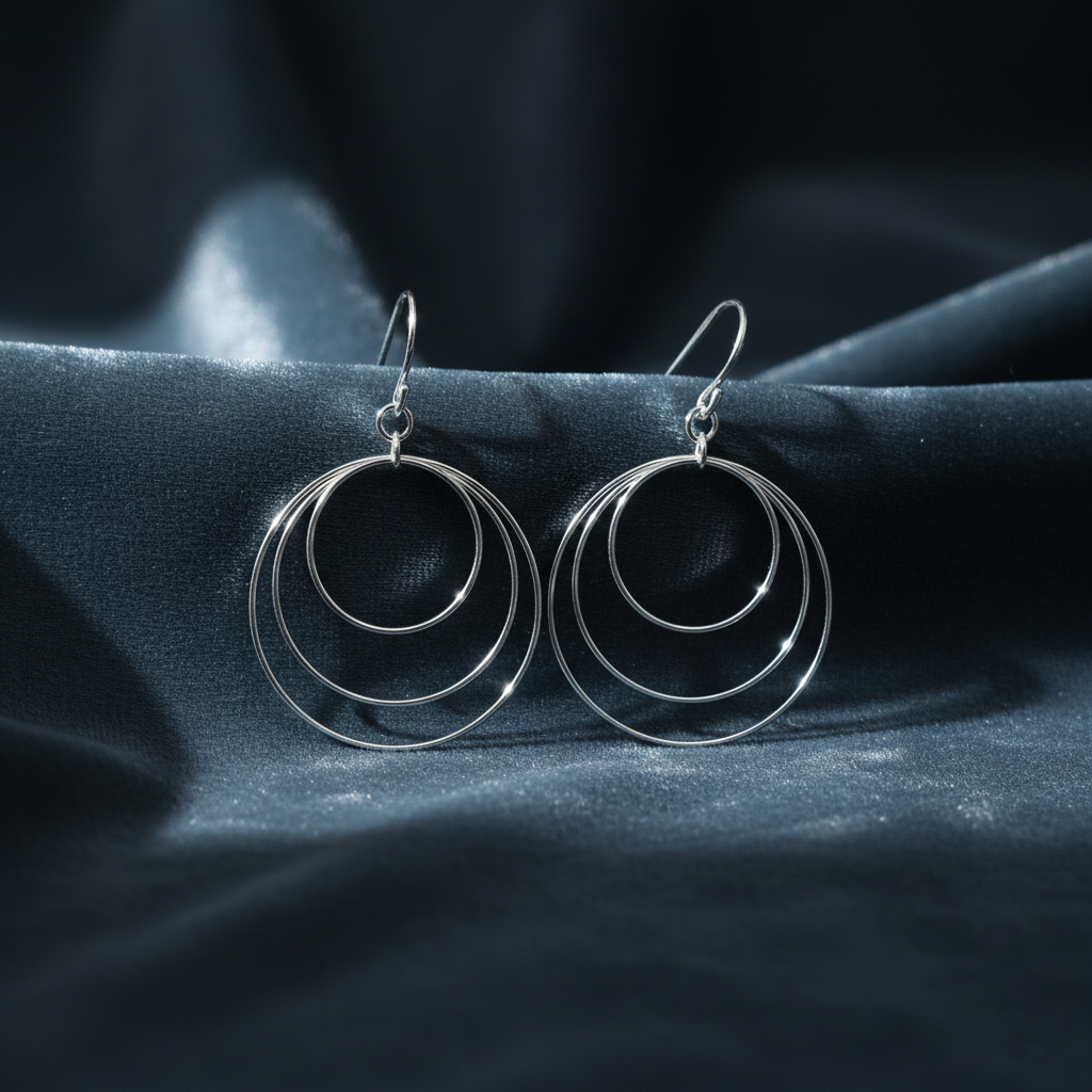 Classy Triple Circle Dangle Earrings