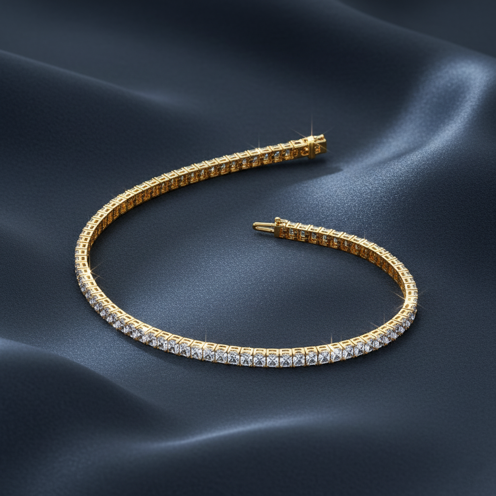 Contemporary Square Brilliant Lab Diamond Bracelet