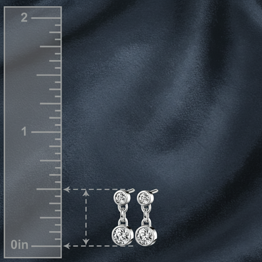 Captivating Bezel Set Diamond Drop Earrings