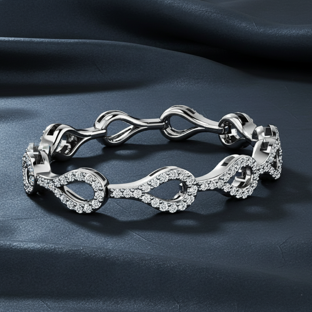 Elegant Water Drop Shaped Diamond Bracelet