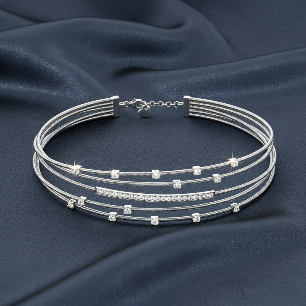 Stylish Low-Profile Lab Diamond Bangle Bracelet