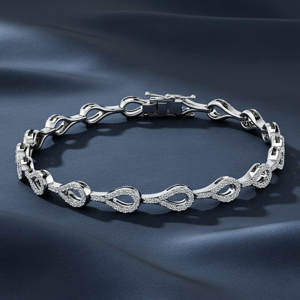 Elegant Water Drop Shaped Diamond Bracelet