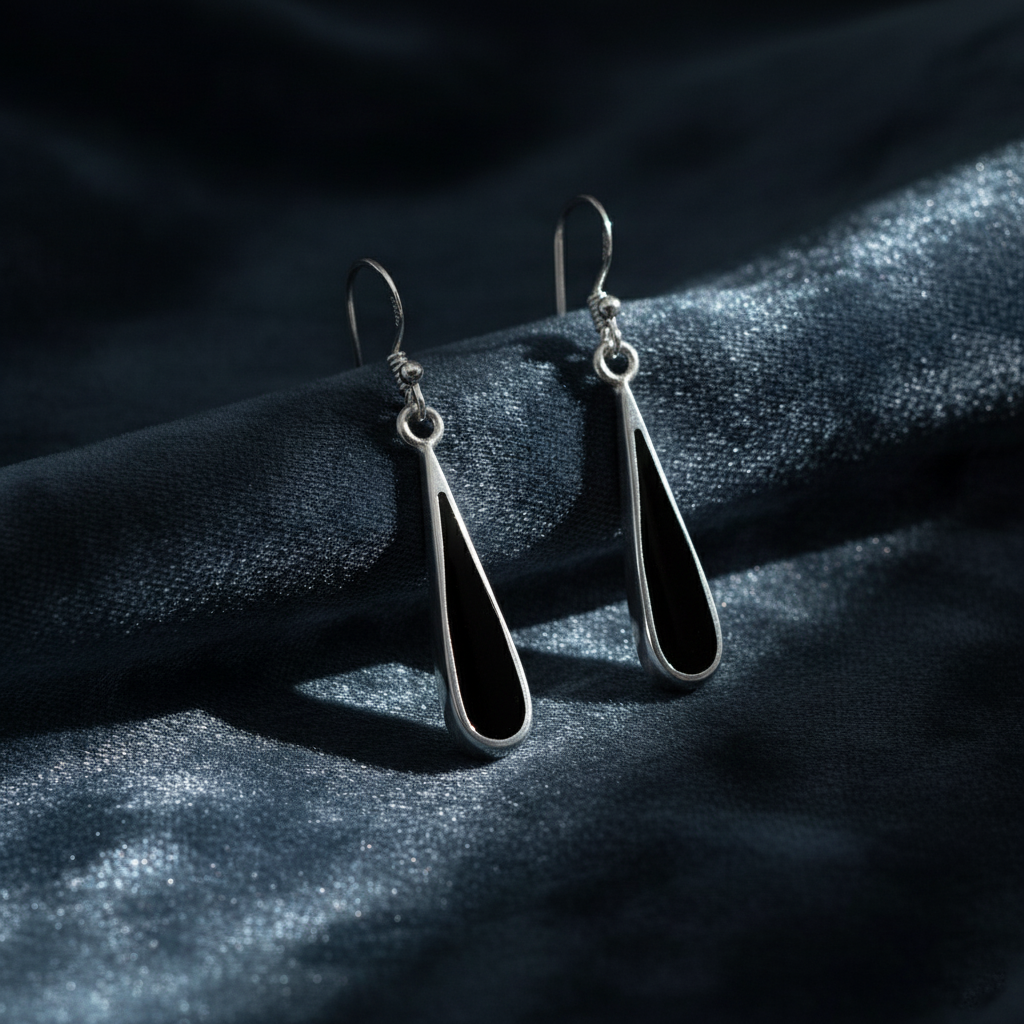 Artful Black Onyx Drop Earrings