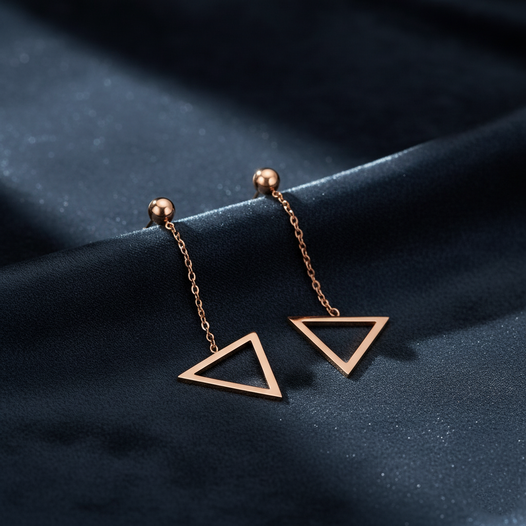 Bold Geometric Triangle Drop Earrings