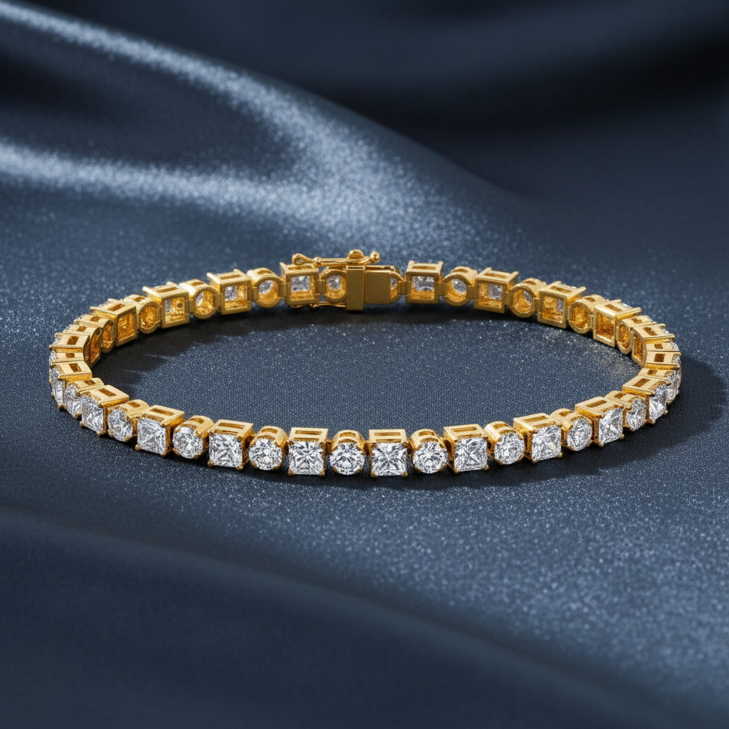 Stylish Interchangeable Diamond Line Bracelet