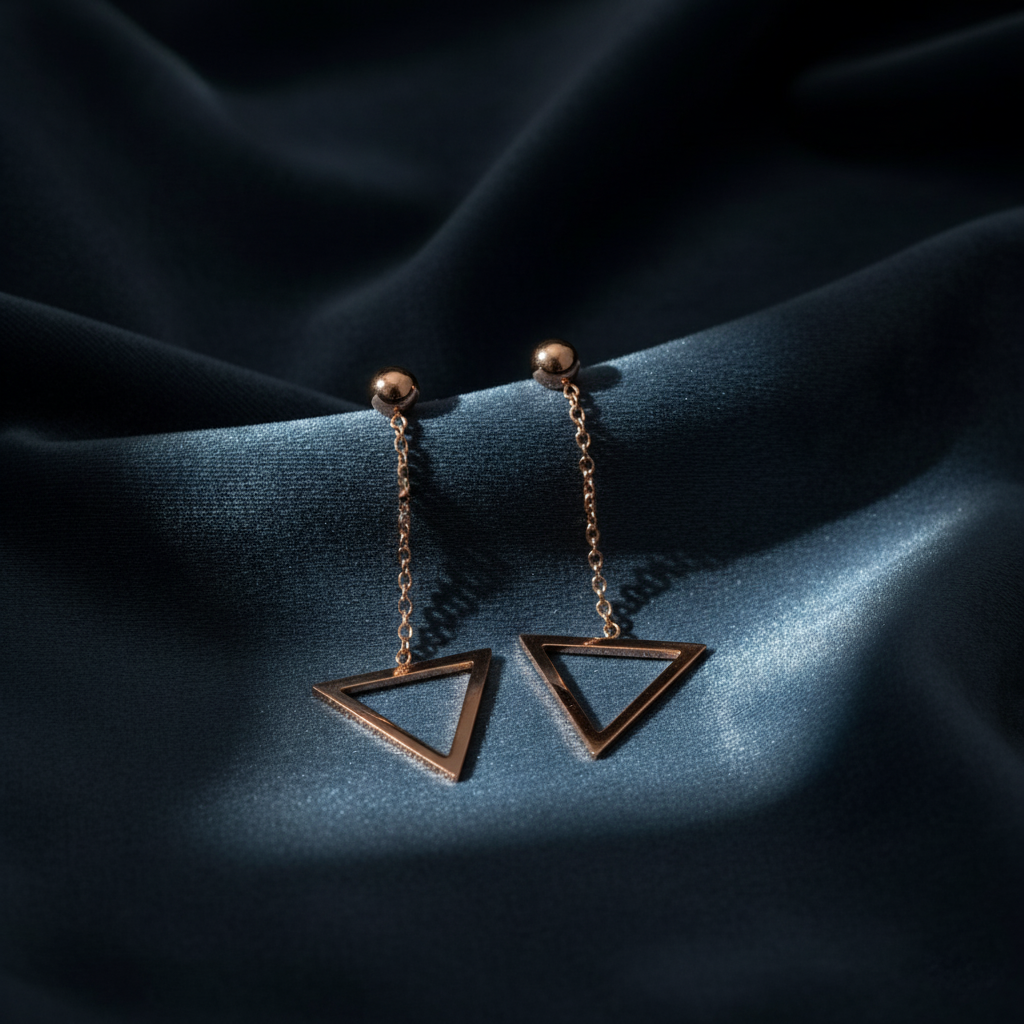 Bold Geometric Triangle Drop Earrings