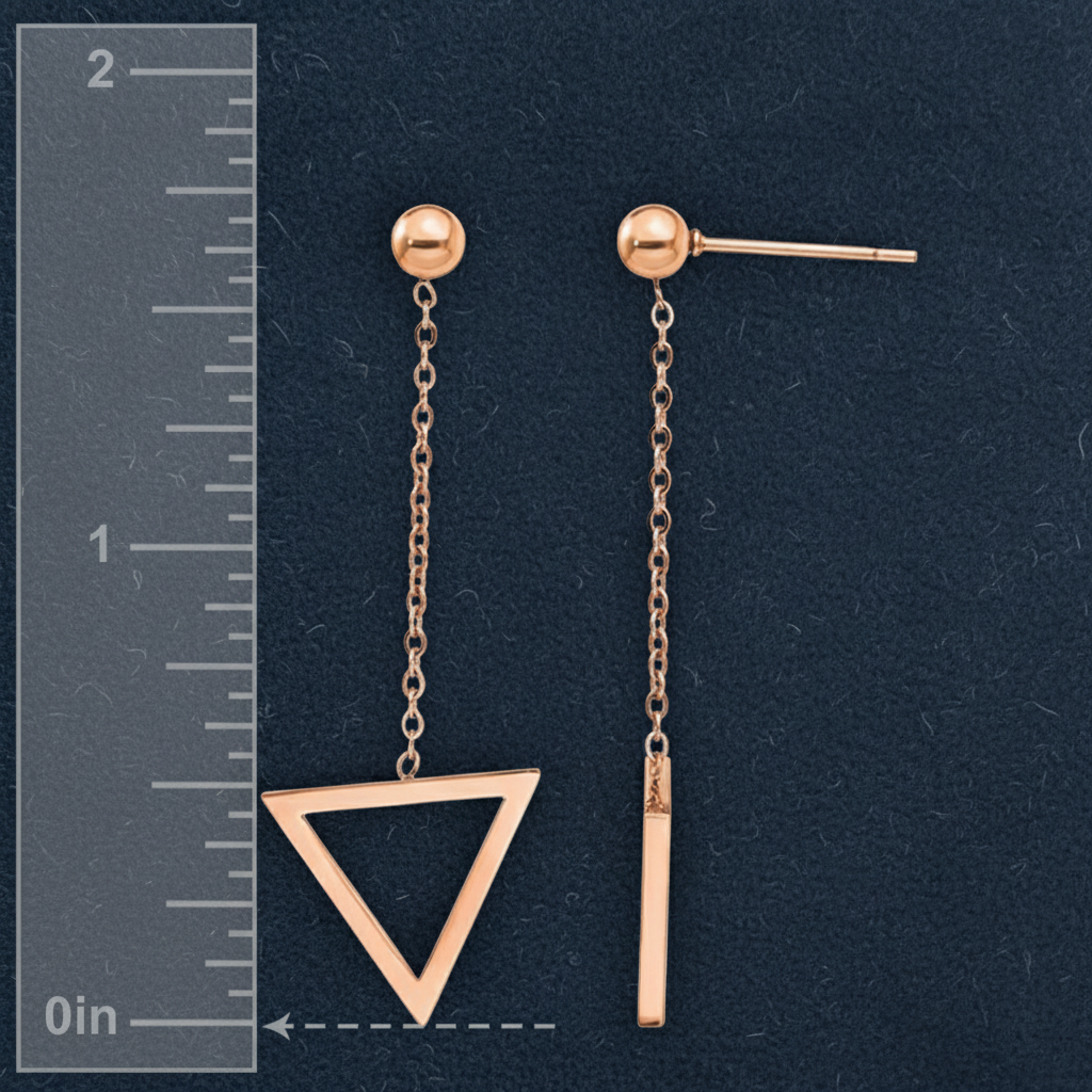 Bold Geometric Triangle Drop Earrings