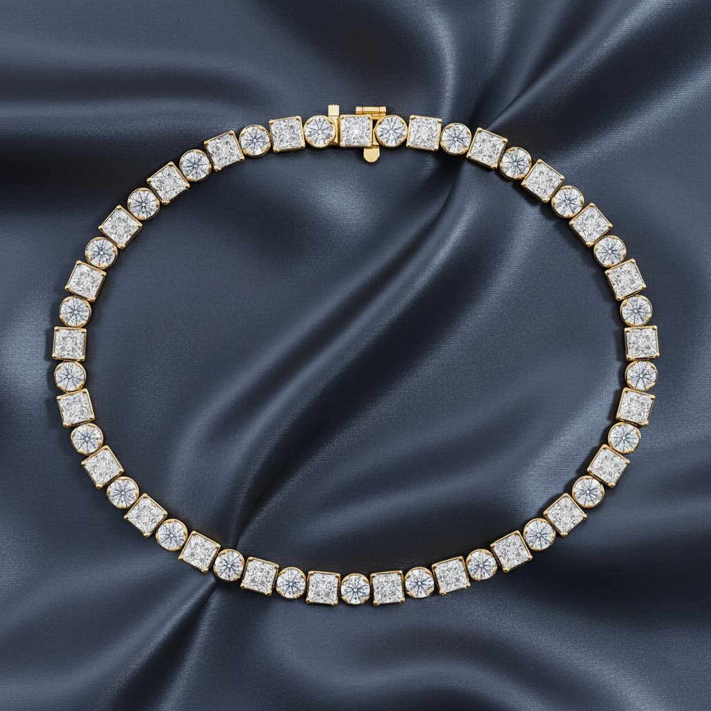 Stylish Interchangeable Diamond Line Bracelet