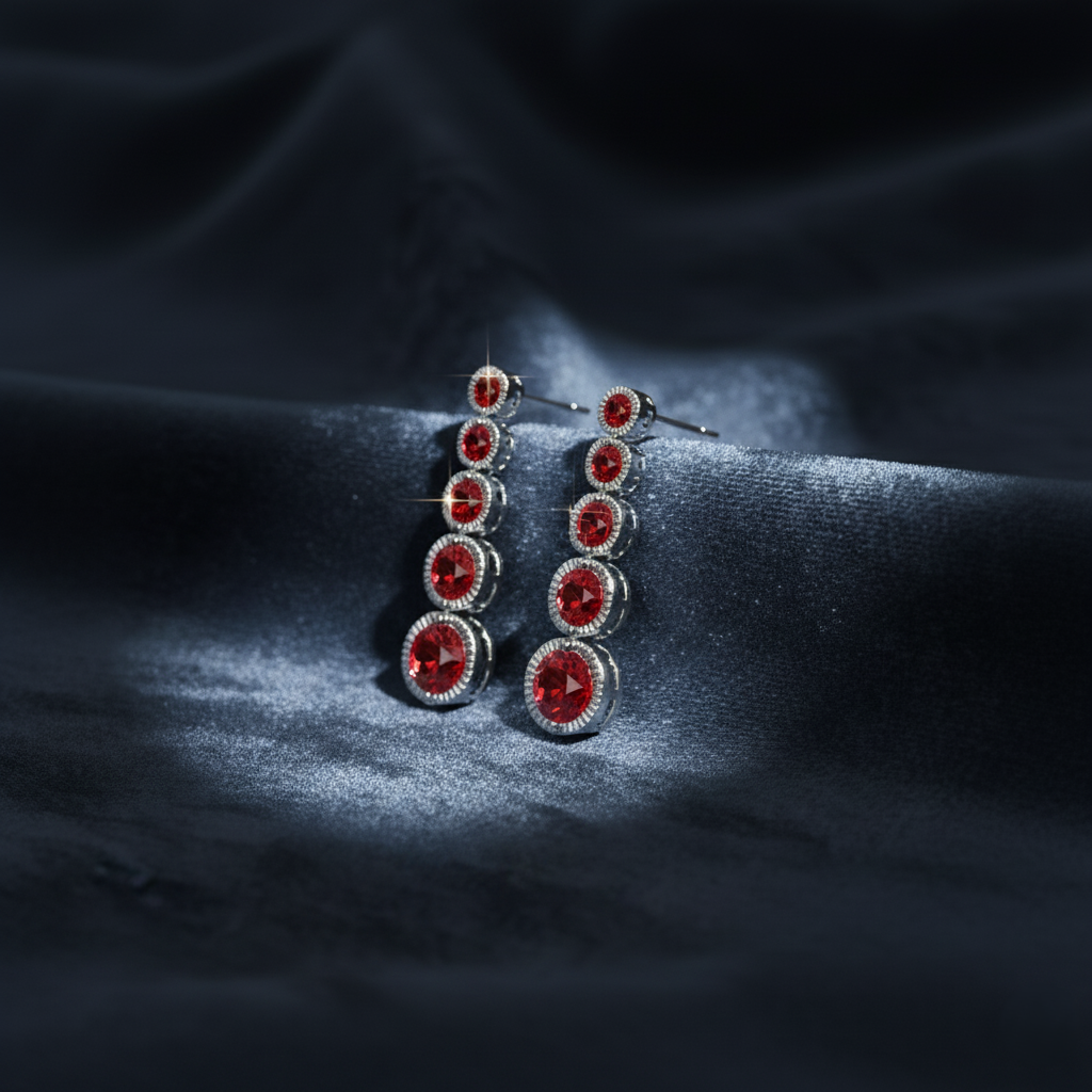 Divine Ruby Drop Earrings