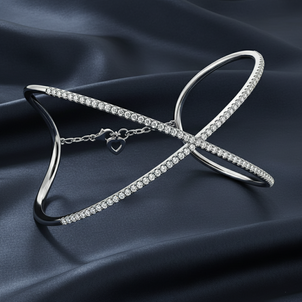 Bold Fluid Silhouette Lab Diamond Bracelet