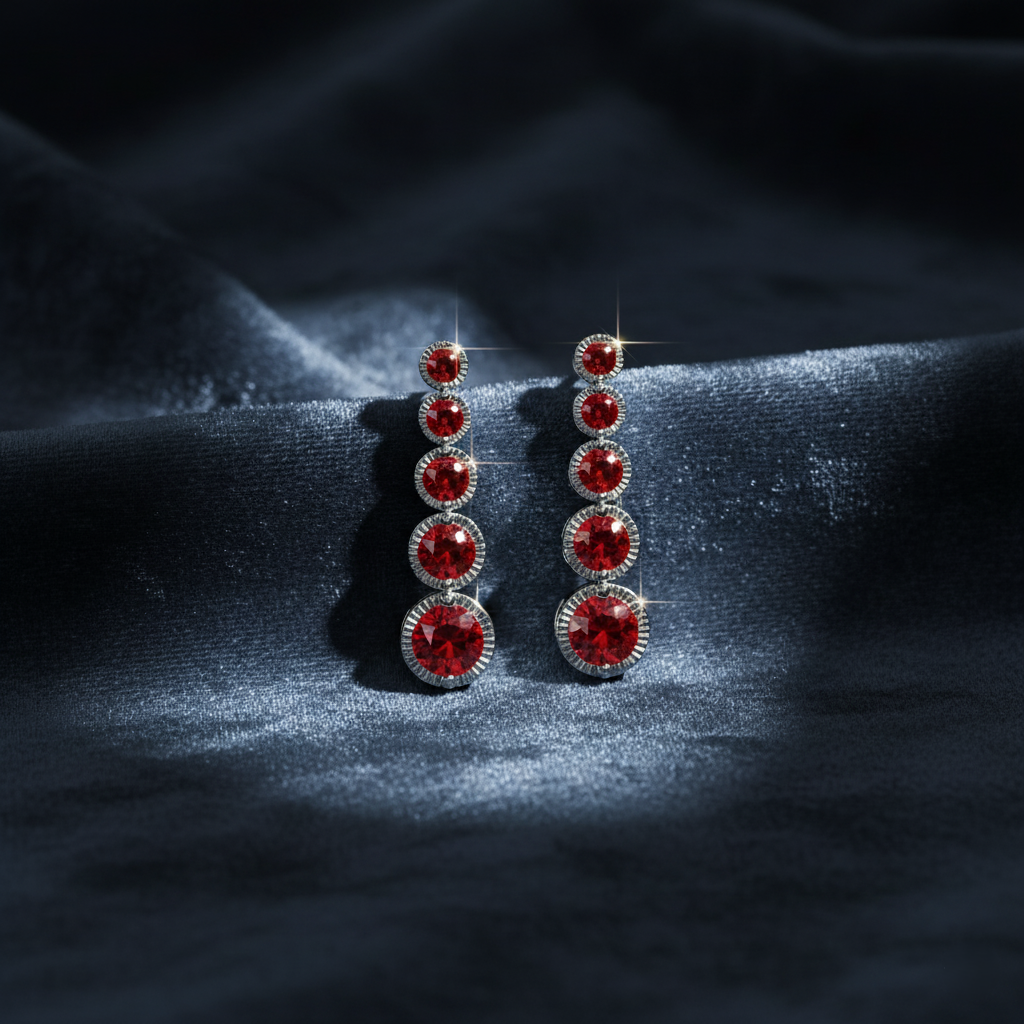 Divine Ruby Drop Earrings