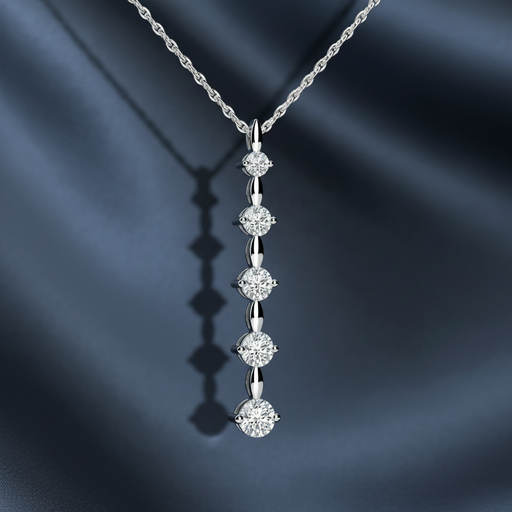 Sparkling Vertical Diamond Accent Necklace