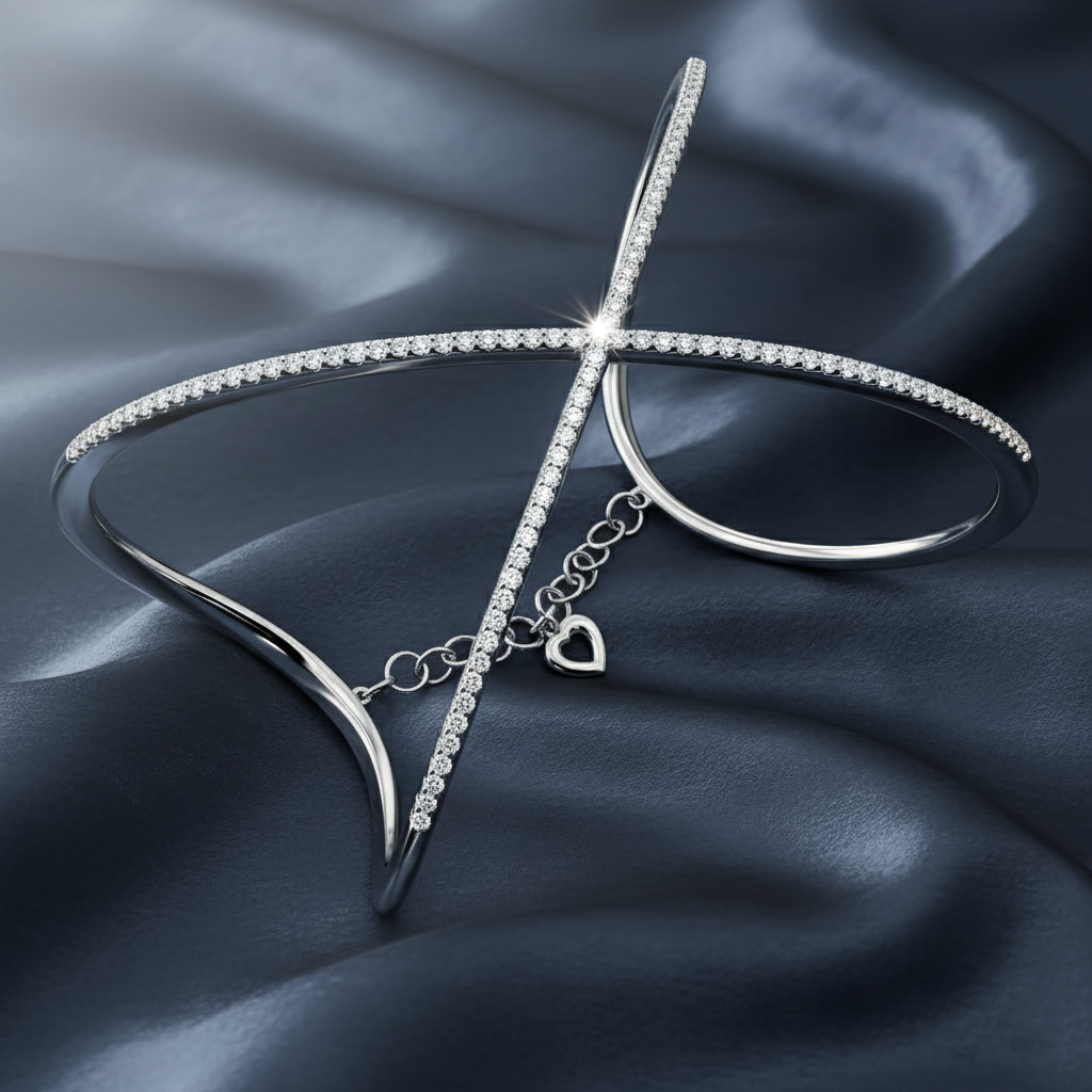 Bold Fluid Silhouette Lab Diamond Bracelet