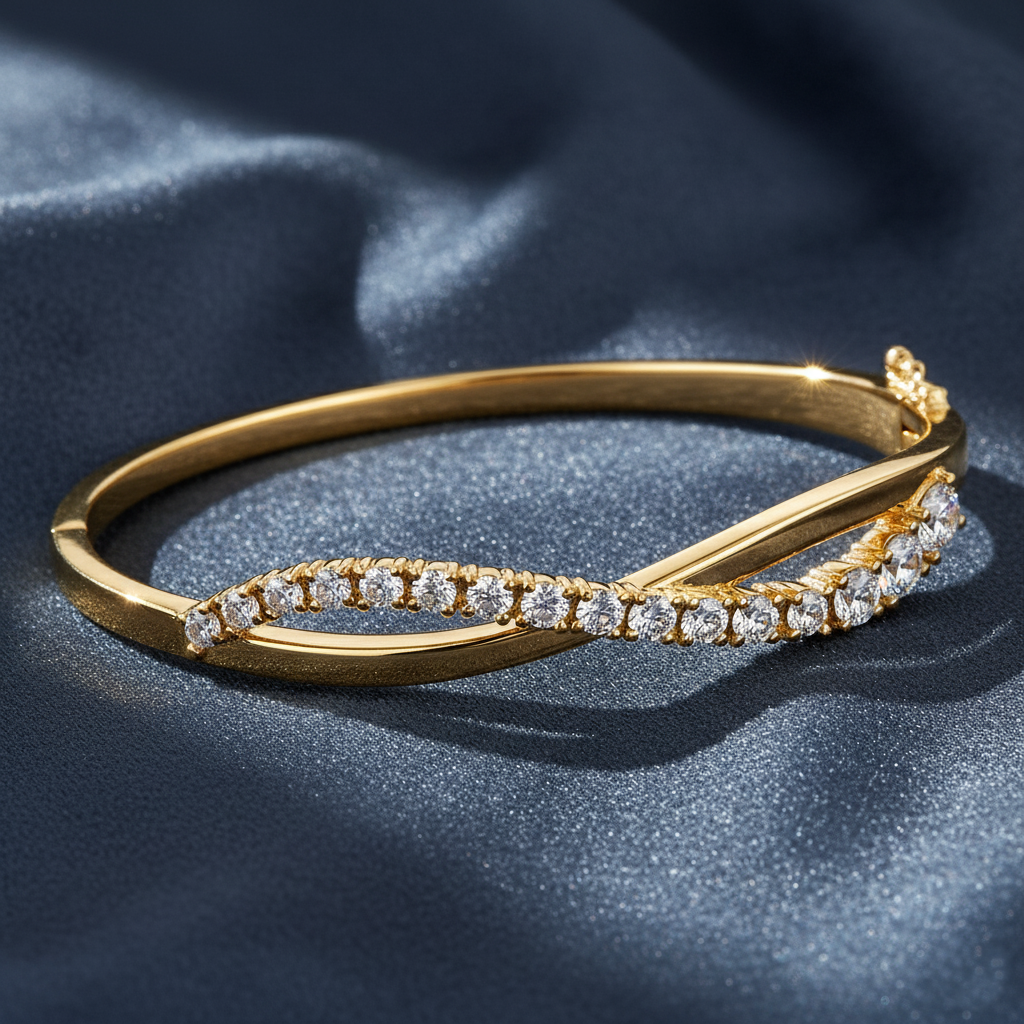 Twinkling Graduated Diamond Statement Bracelet