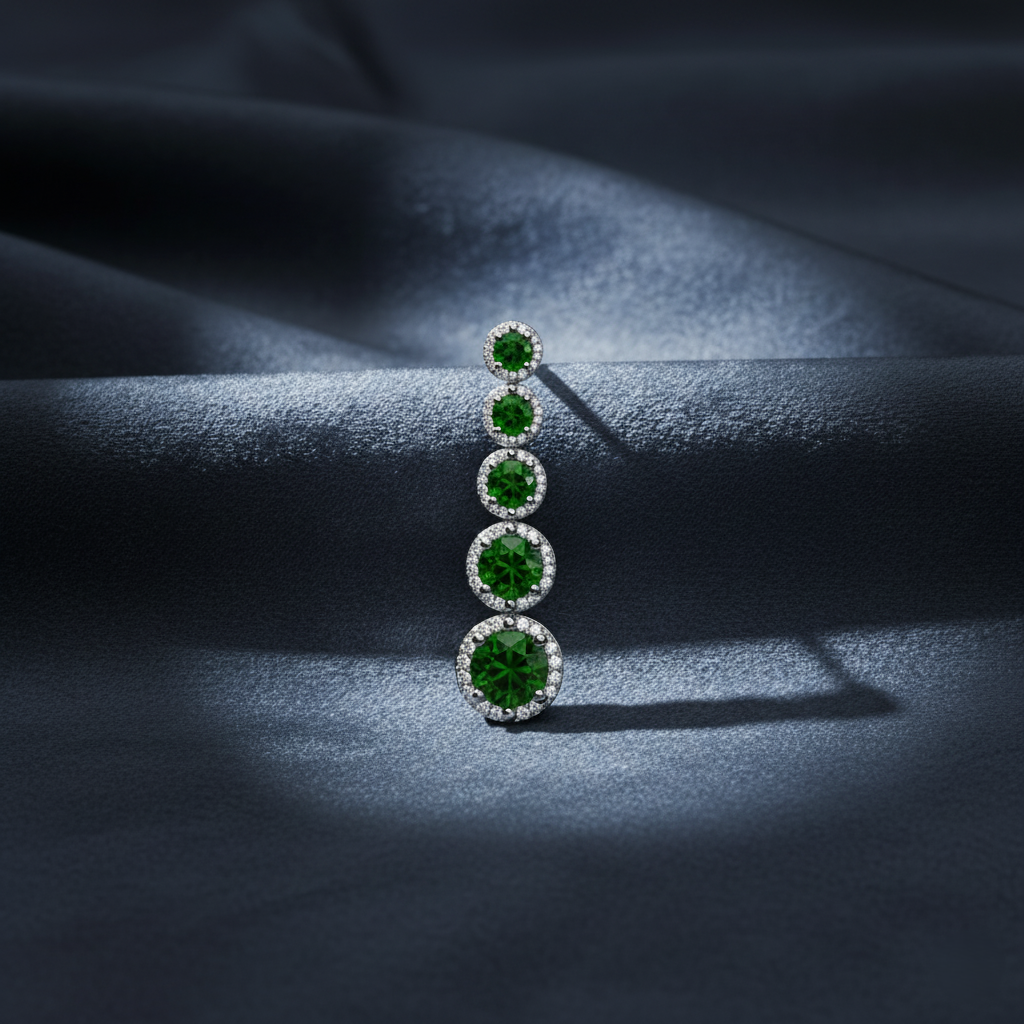 Elegant Green Gemstone Milgrain Dangles