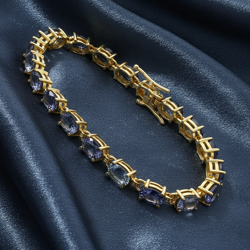 Luxurious Purple-Blue Statement Bracelet