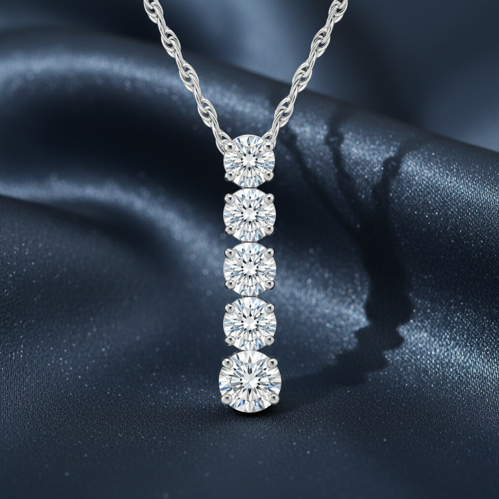 Elegant Milgrain Diamond Drop Pendant Necklace