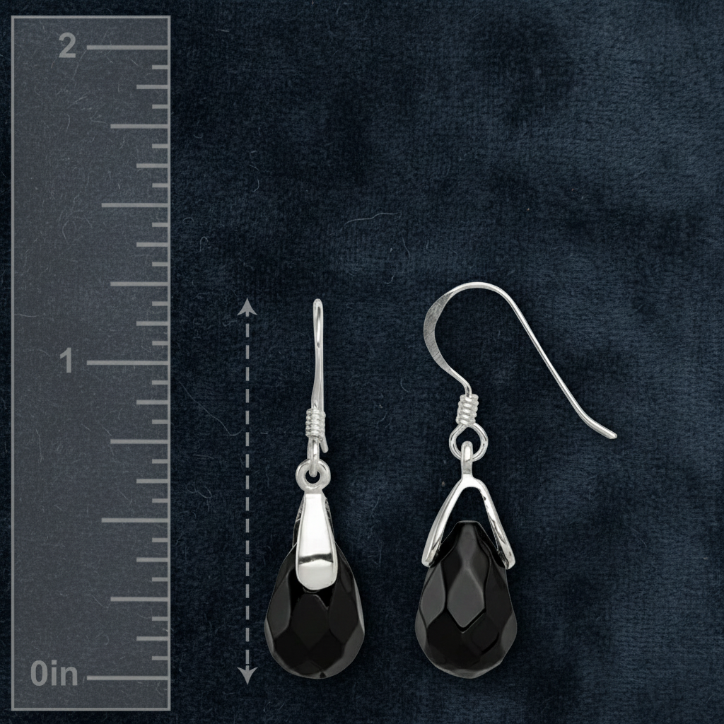 Striking Black Onyx Teardrop Earrings