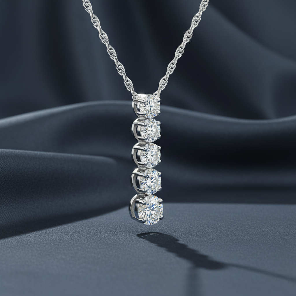 Elegant Milgrain Diamond Drop Pendant Necklace