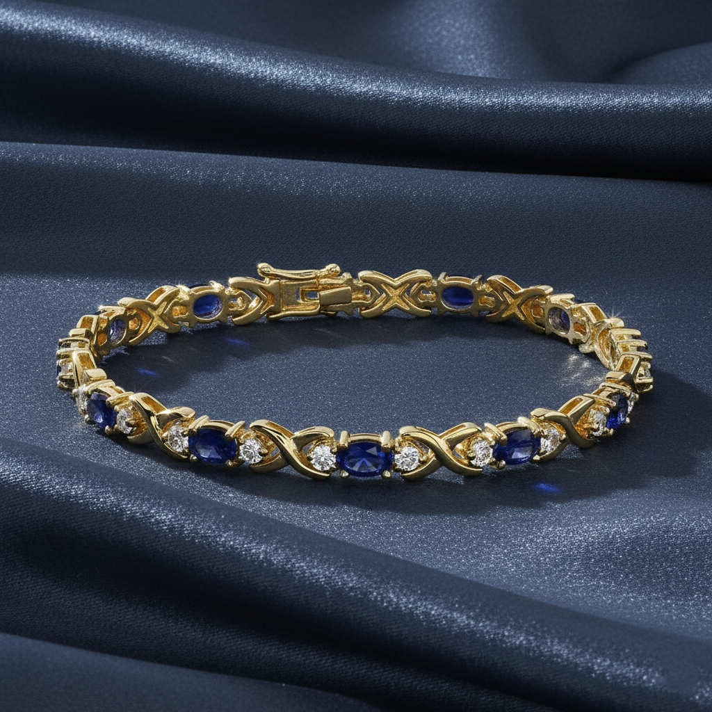Elegant Sapphire and Diamond Gemstone Bracelet