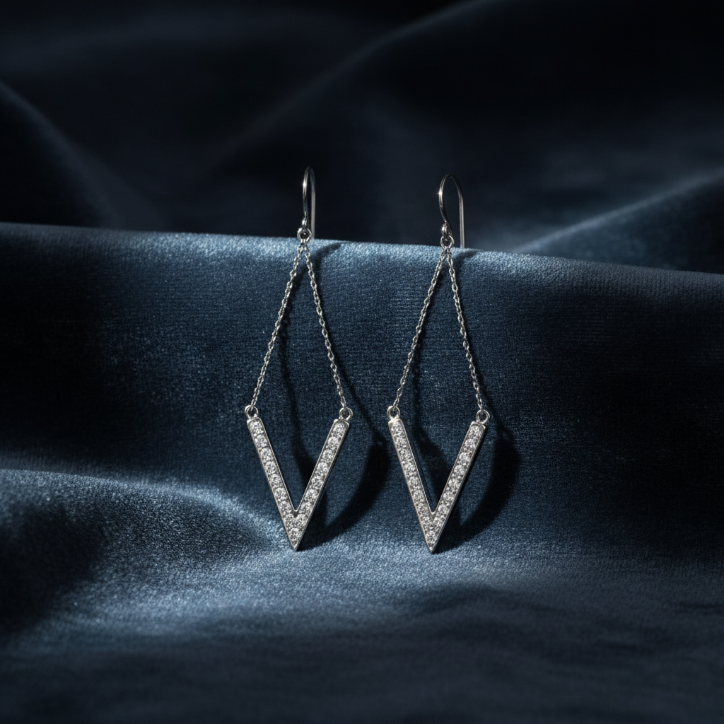 High-Class Look Crystal Earrings