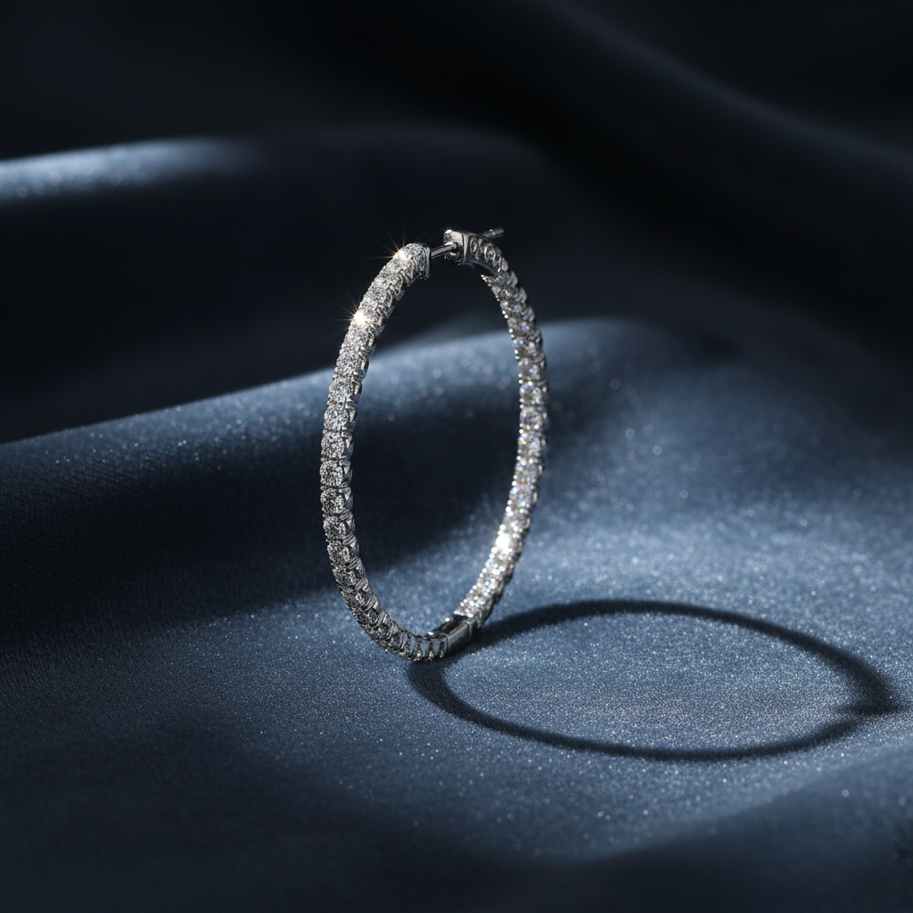 Classic Diamond Hoop Earrings