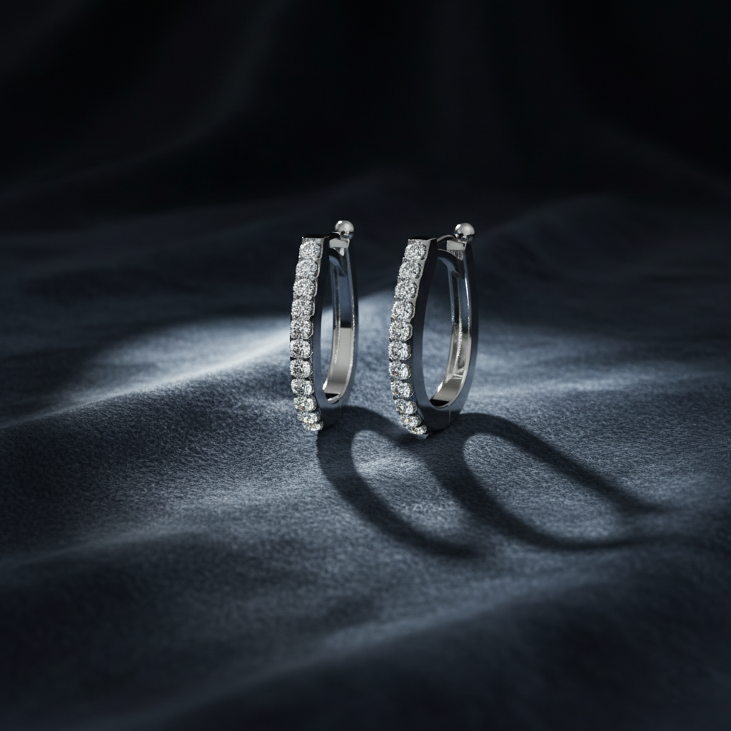 Versatile White Gold Everyday Hoop Earrings