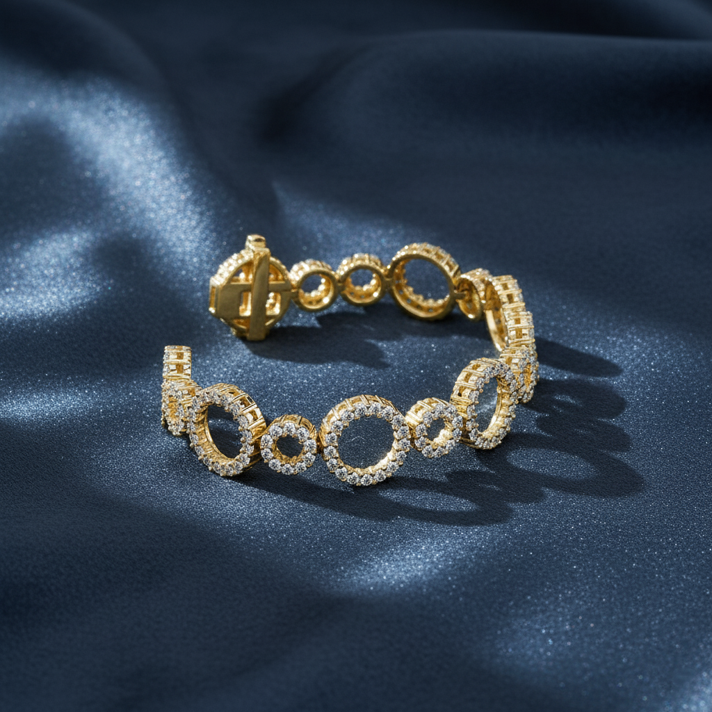 Floating Open Circle Diamond Bracelet