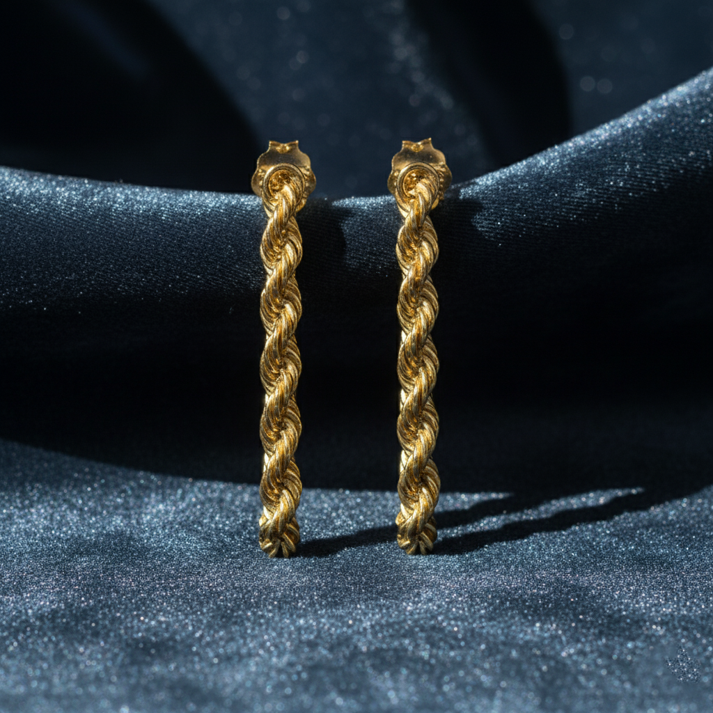 Modern Rope Chain Dangle Earrings