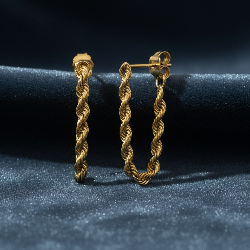 Modern Rope Chain Dangle Earrings