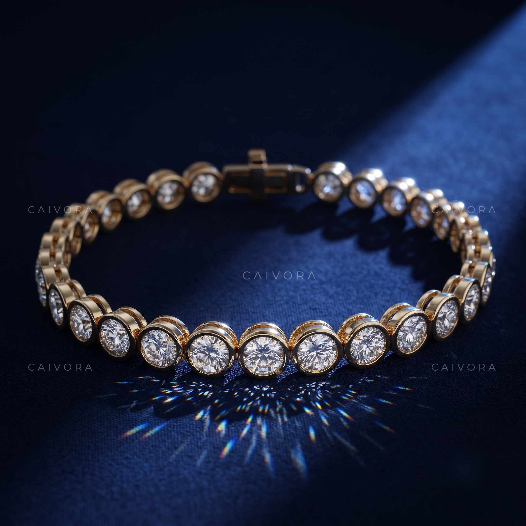 Round Bezel Tennis Bracelet