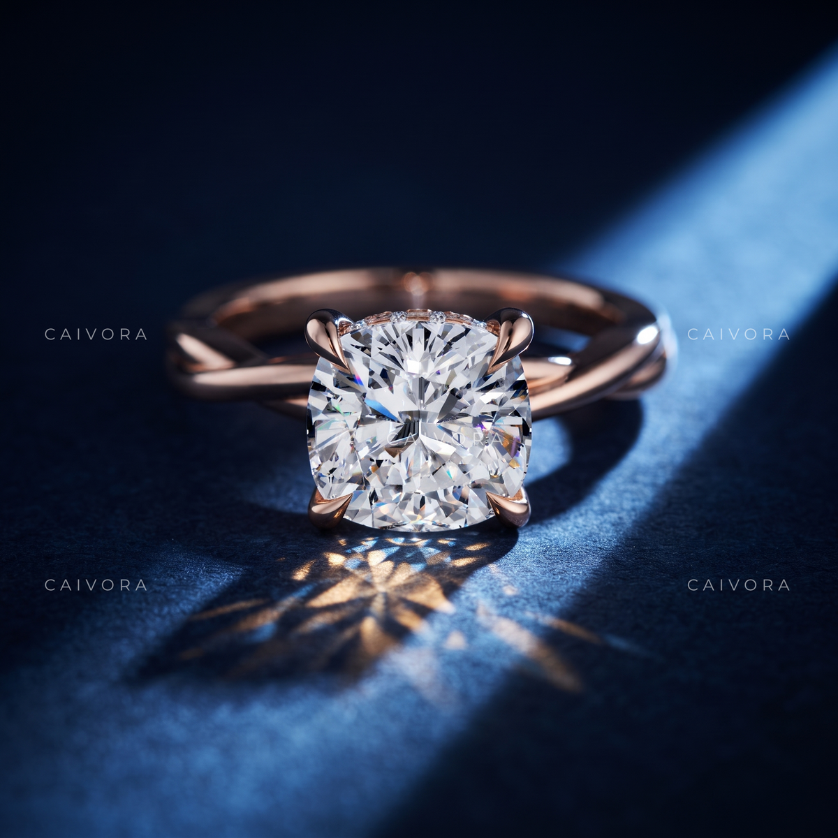 Velvet Radiance Kosina Engagement Ring with a Cushion Cut Diamond