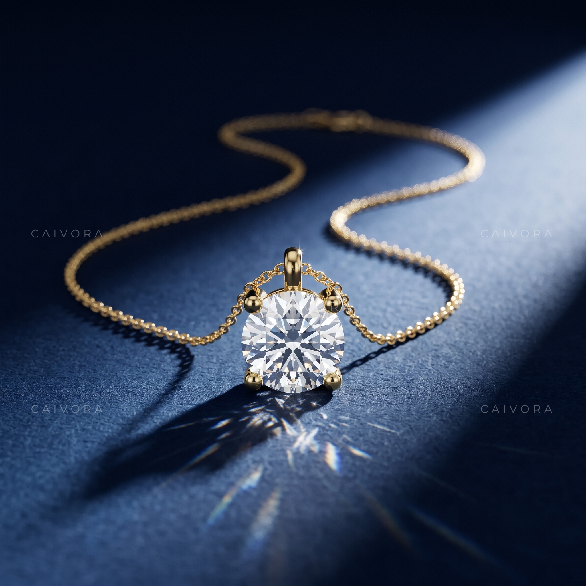Classic Round Lab-Grown Diamond Solitaire Pendant Necklace