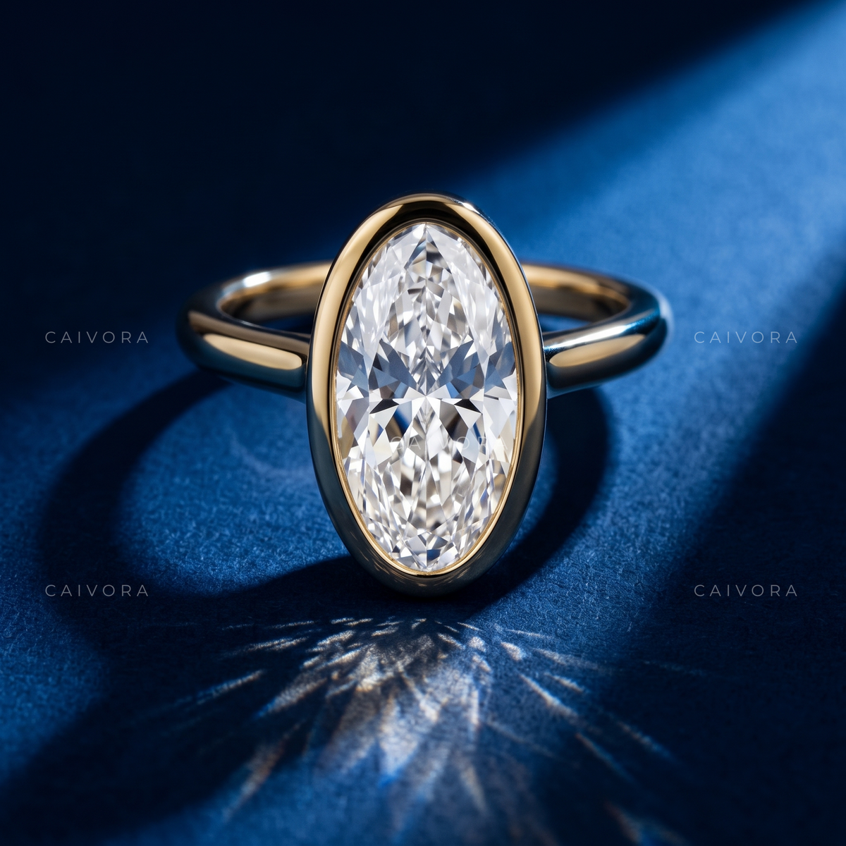 Moval Diamond Minimalist Bezel Engagement Ring