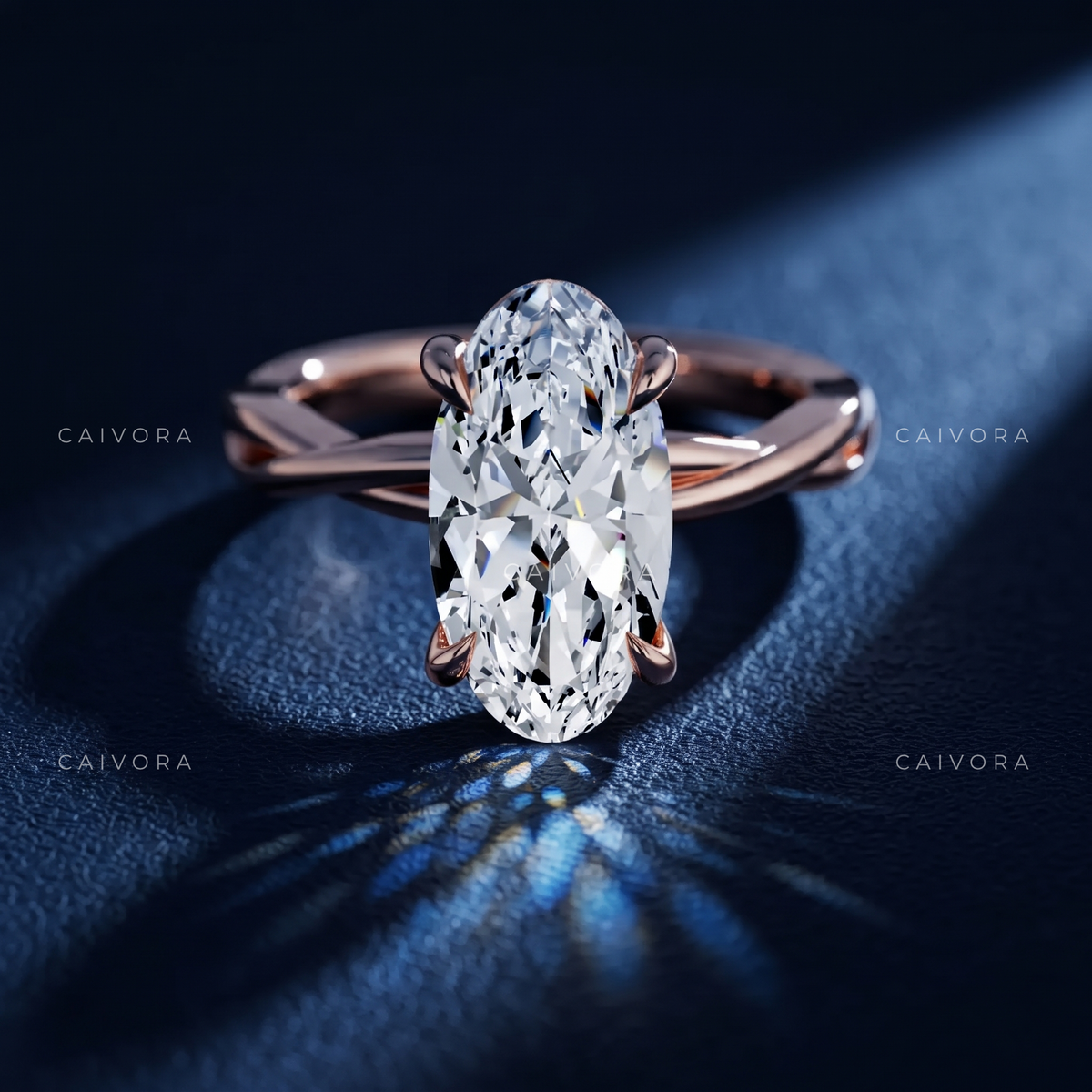 Graceful Sophistication with a Moval Cut Center Diamond
