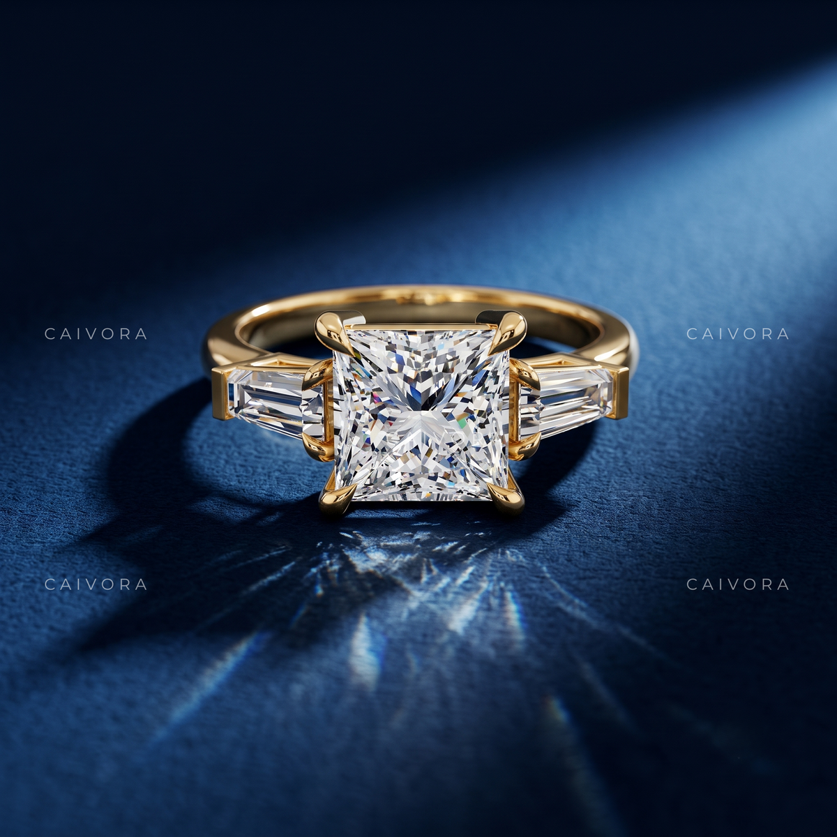 Clean Lines with a Princess Cut Center Diamond