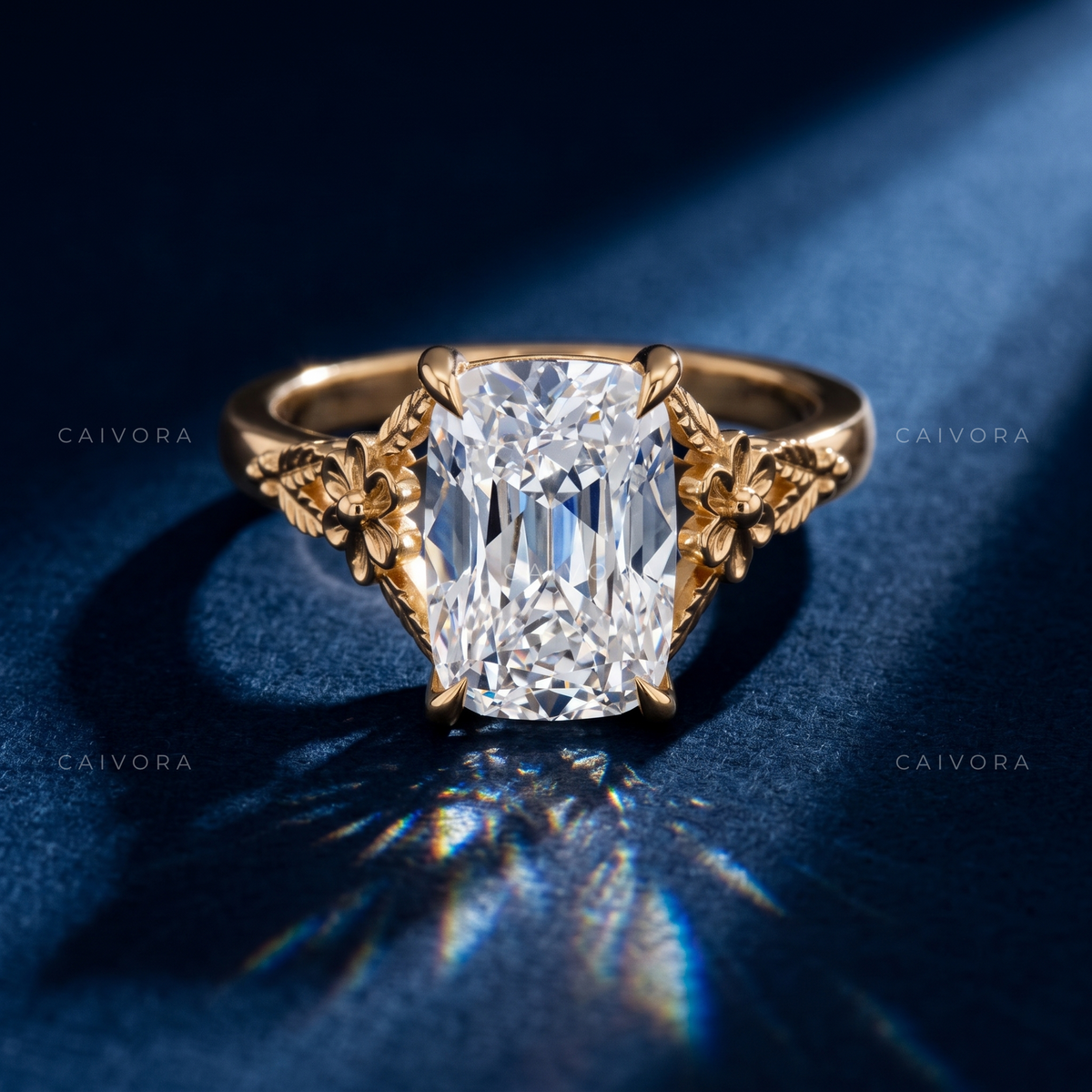 Arabella Sculpted Engagement Ring with an Old Mine Cut Diamond