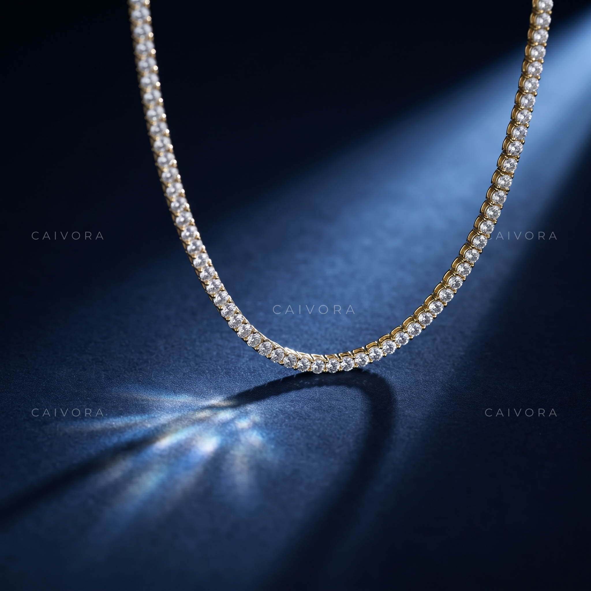 Round Lab-Grown Diamond Tennis Necklace