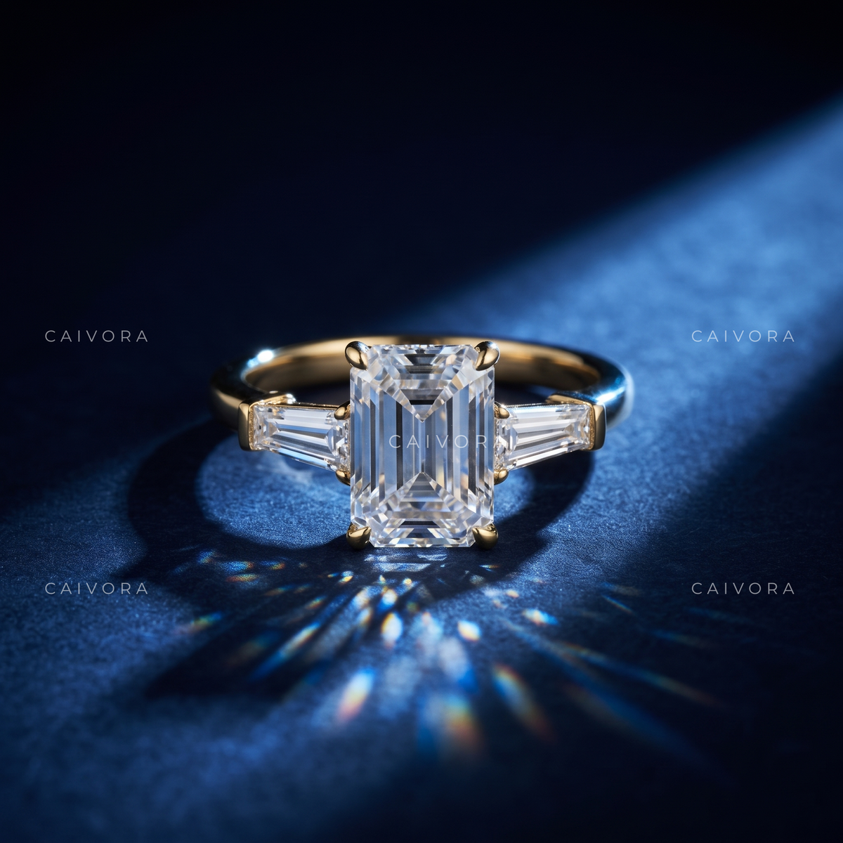 Modern Elegance Framed by Emerald Cut Brilliance