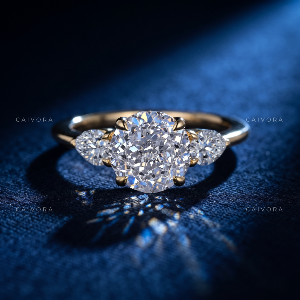 Contemporary Paloma Setting Showcasing a old mine cut Diamond