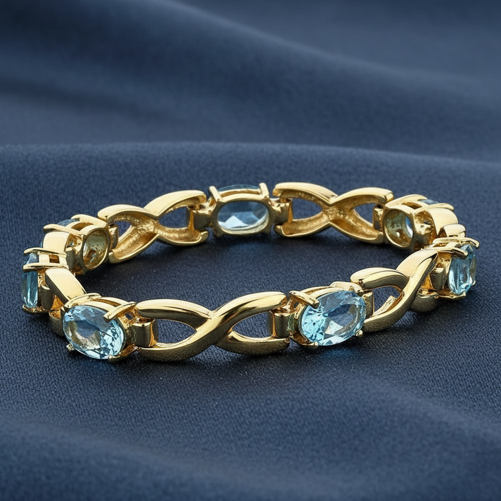Elegant Oval Gemstone Statement Bracelet